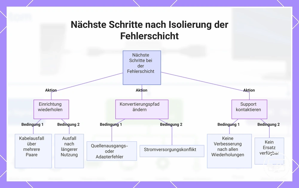 Nächste Schritte nach Isolierung der Fehlerebene