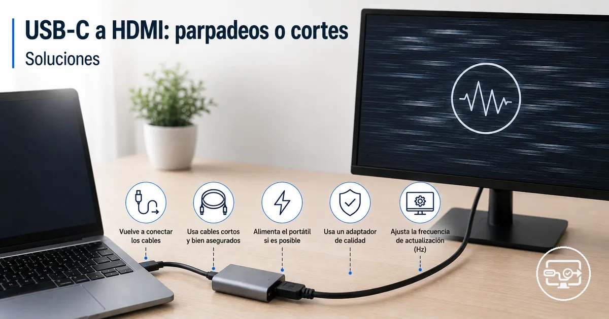 Soluciones para parpadeos y cortes en USB-C a HDMI centradas en estabilidad de señal