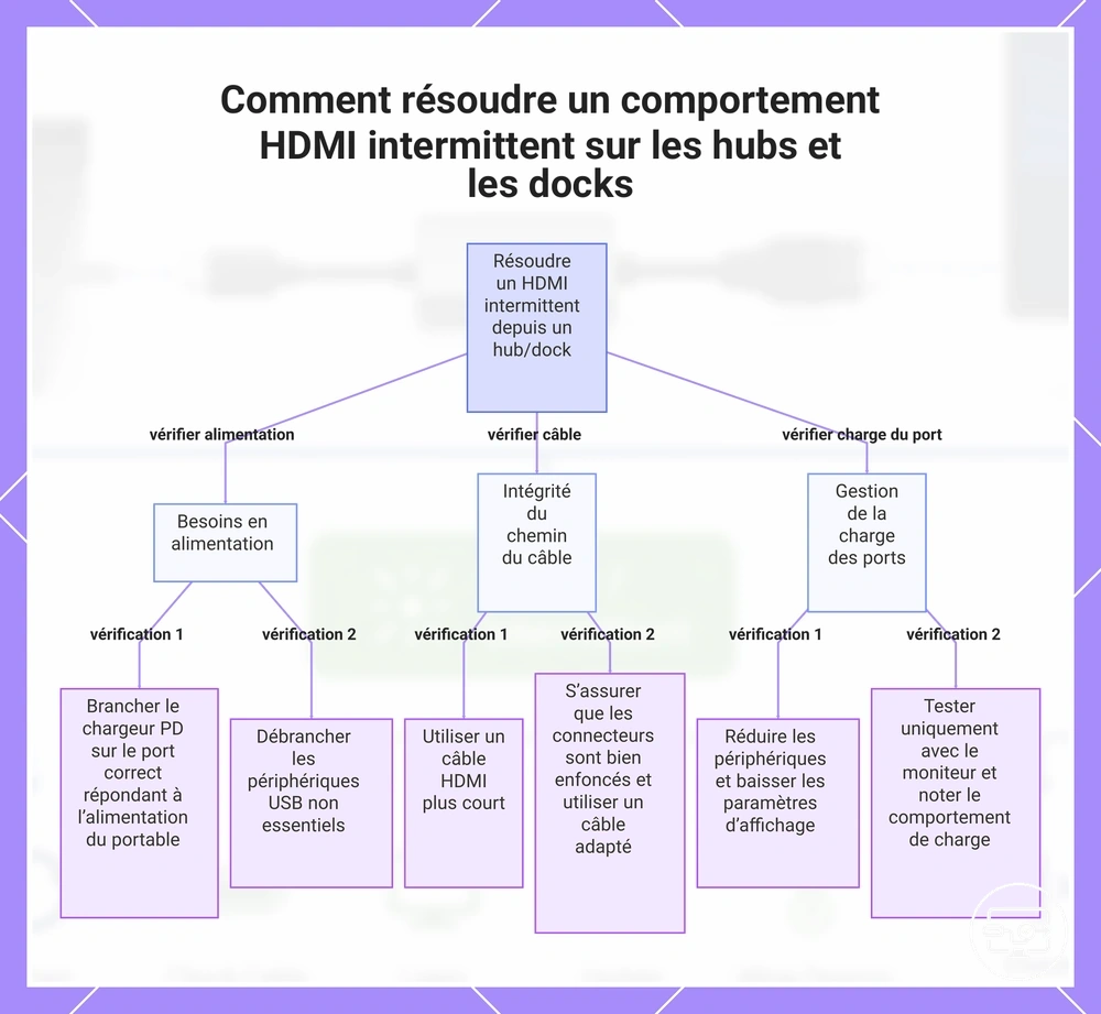 Comment résoudre un comportement HDMI intermittent sur les hubs et les stations d’accueil