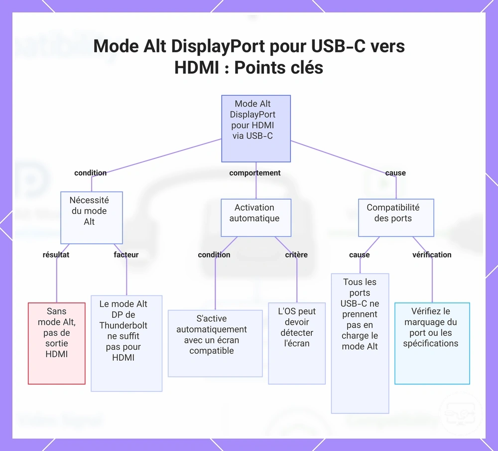 DisplayPort Alt Mode pour USB-C vers HDMI : points clés