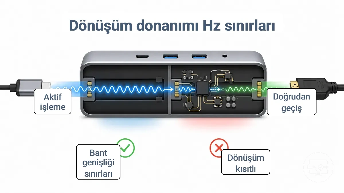 USB-C’den HDMI’ye dönüştürme donanımında yenileme hızını sınırlayan etkenler