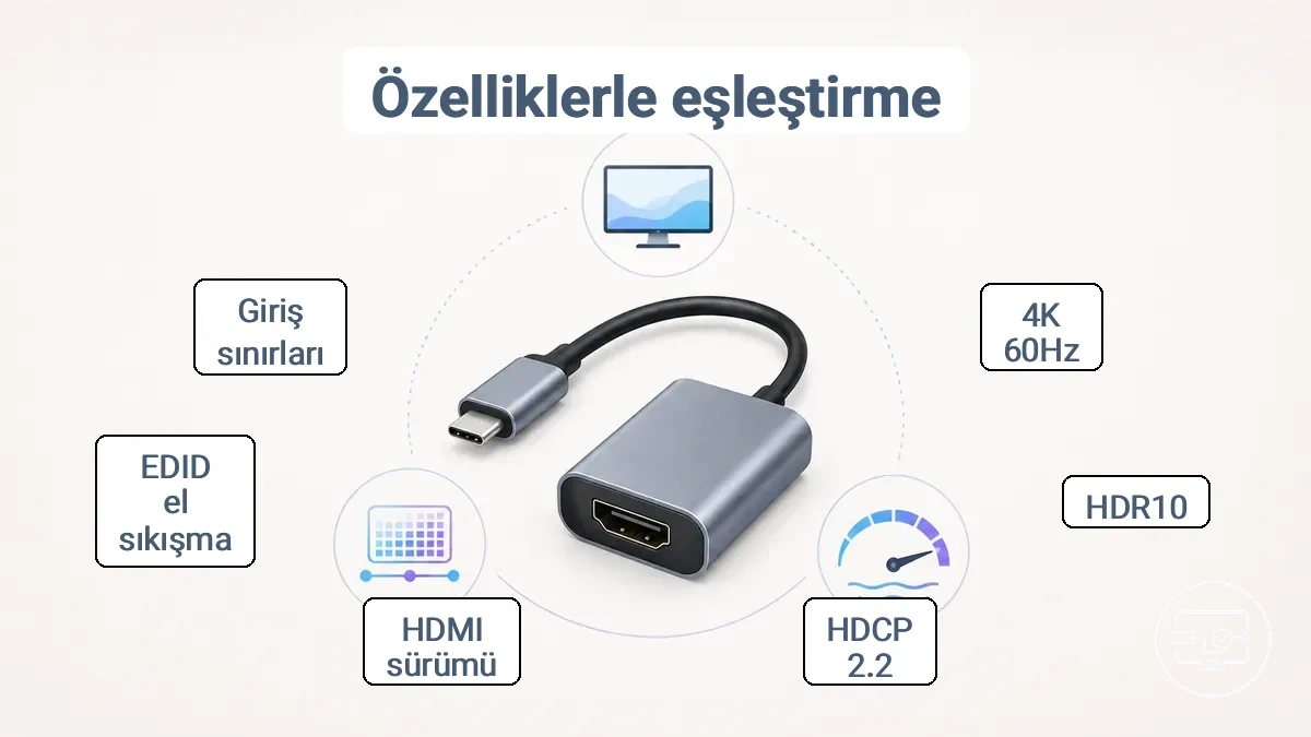 4K, HDR ve HDCP iddialarını ekran gereksinimleriyle eşleştirme