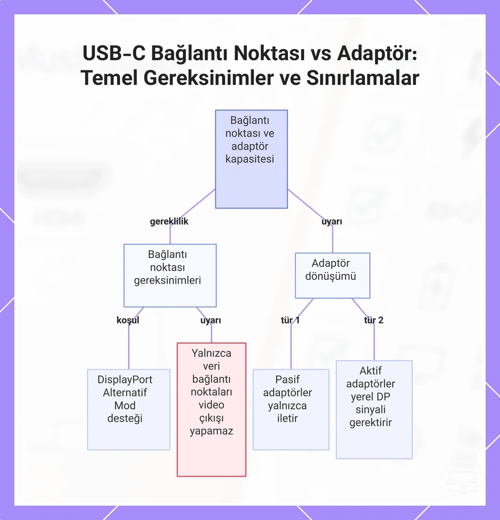 USB-C portu ve adaptör: temel gereksinimler ve sınırlamalar