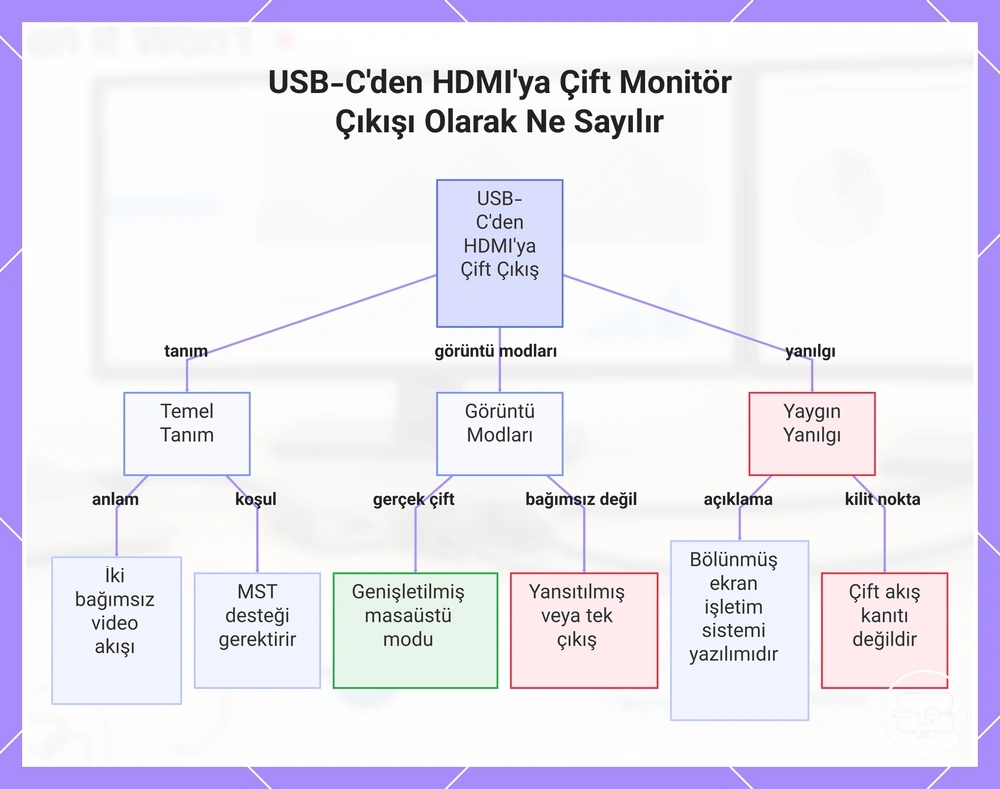 USB-C’den HDMI’ye çift monitör çıkışı: ne sayılır, ne sayılmaz